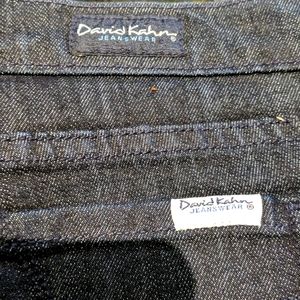 David Kahan dark wash jeans, slim boot cut